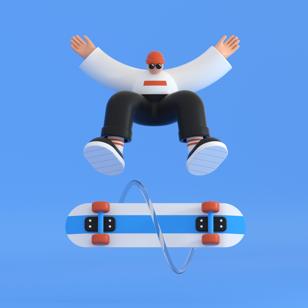 3D Illustration of Skater